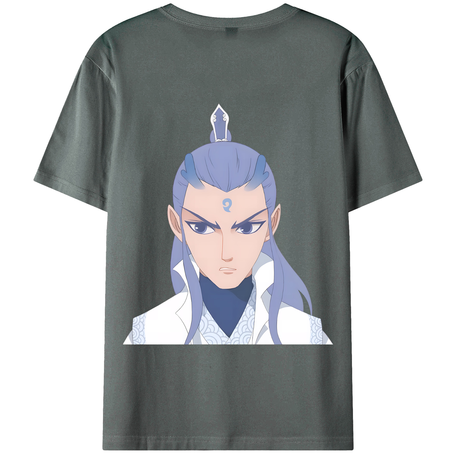 （画像用） Ne Zha 2 ナタ 魔童の大暴れ 綿100％ メンズ半袖Tシャツ（バックプリント） 通気性